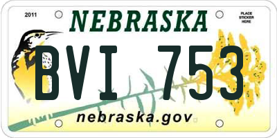 NE license plate BVI753