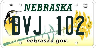 NE license plate BVJ102