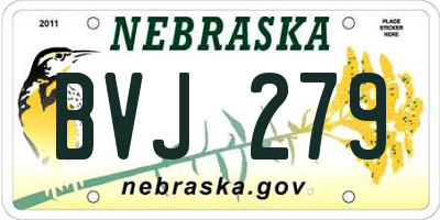NE license plate BVJ279