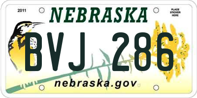 NE license plate BVJ286