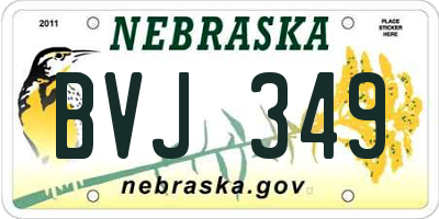 NE license plate BVJ349