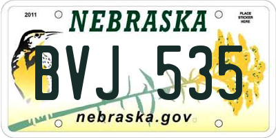 NE license plate BVJ535
