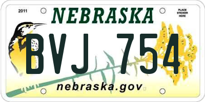 NE license plate BVJ754
