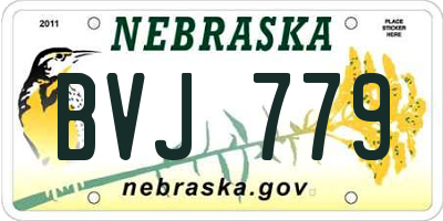 NE license plate BVJ779