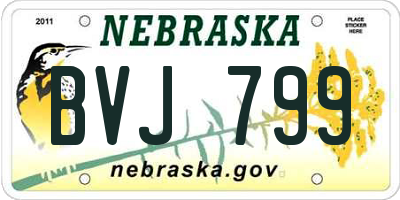 NE license plate BVJ799