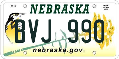 NE license plate BVJ990