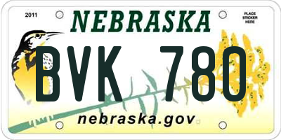 NE license plate BVK780