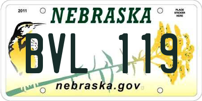 NE license plate BVL119