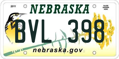 NE license plate BVL398