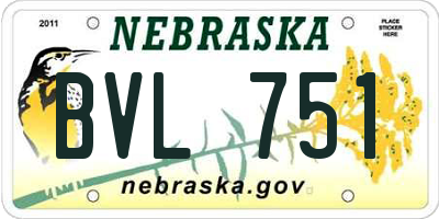 NE license plate BVL751