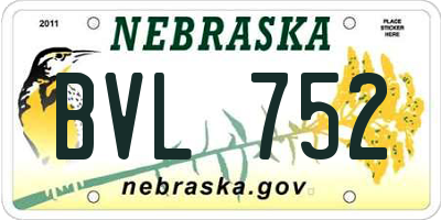 NE license plate BVL752