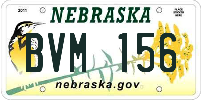 NE license plate BVM156