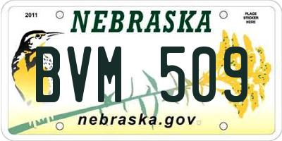 NE license plate BVM509