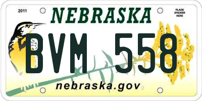 NE license plate BVM558
