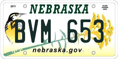 NE license plate BVM653