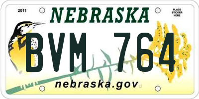 NE license plate BVM764