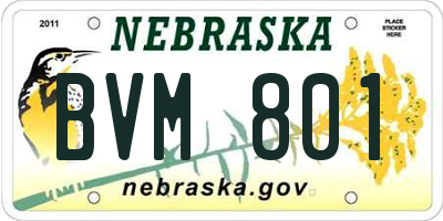 NE license plate BVM801