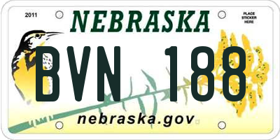 NE license plate BVN188