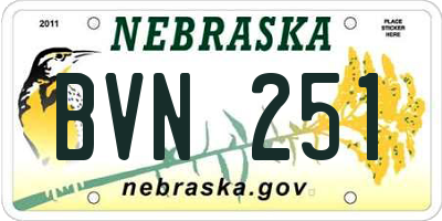 NE license plate BVN251