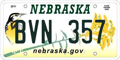 NE license plate BVN357