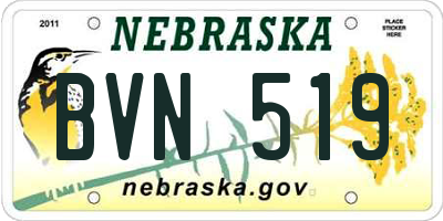 NE license plate BVN519