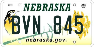 NE license plate BVN845