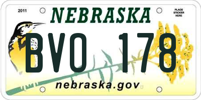 NE license plate BVO178