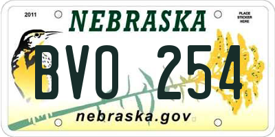 NE license plate BVO254