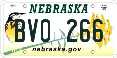 NE license plate BVO266