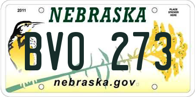 NE license plate BVO273