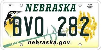 NE license plate BVO282
