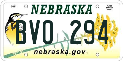 NE license plate BVO294