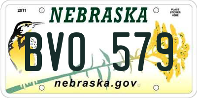 NE license plate BVO579
