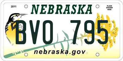 NE license plate BVO795
