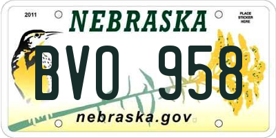 NE license plate BVO958