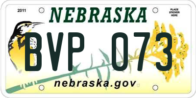 NE license plate BVP073