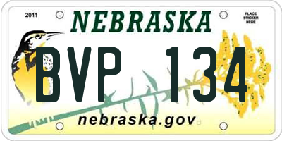 NE license plate BVP134