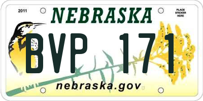 NE license plate BVP171