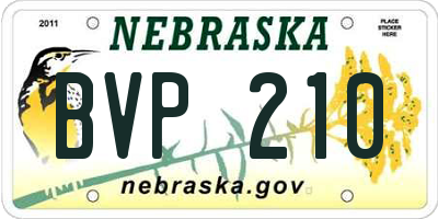 NE license plate BVP210
