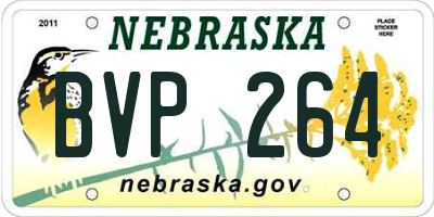 NE license plate BVP264