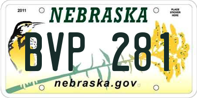 NE license plate BVP281