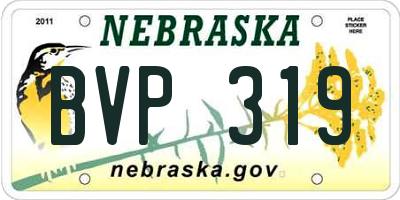 NE license plate BVP319