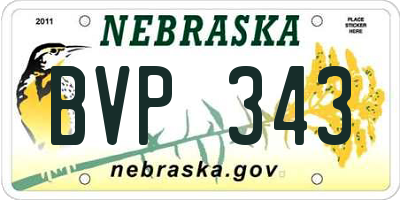 NE license plate BVP343