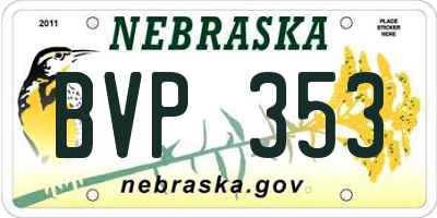 NE license plate BVP353
