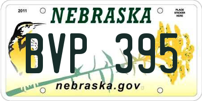 NE license plate BVP395