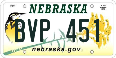 NE license plate BVP451