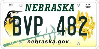 NE license plate BVP482