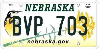 NE license plate BVP703