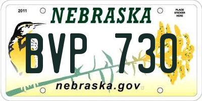 NE license plate BVP730