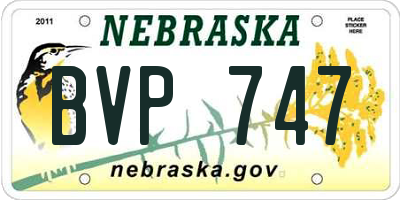 NE license plate BVP747